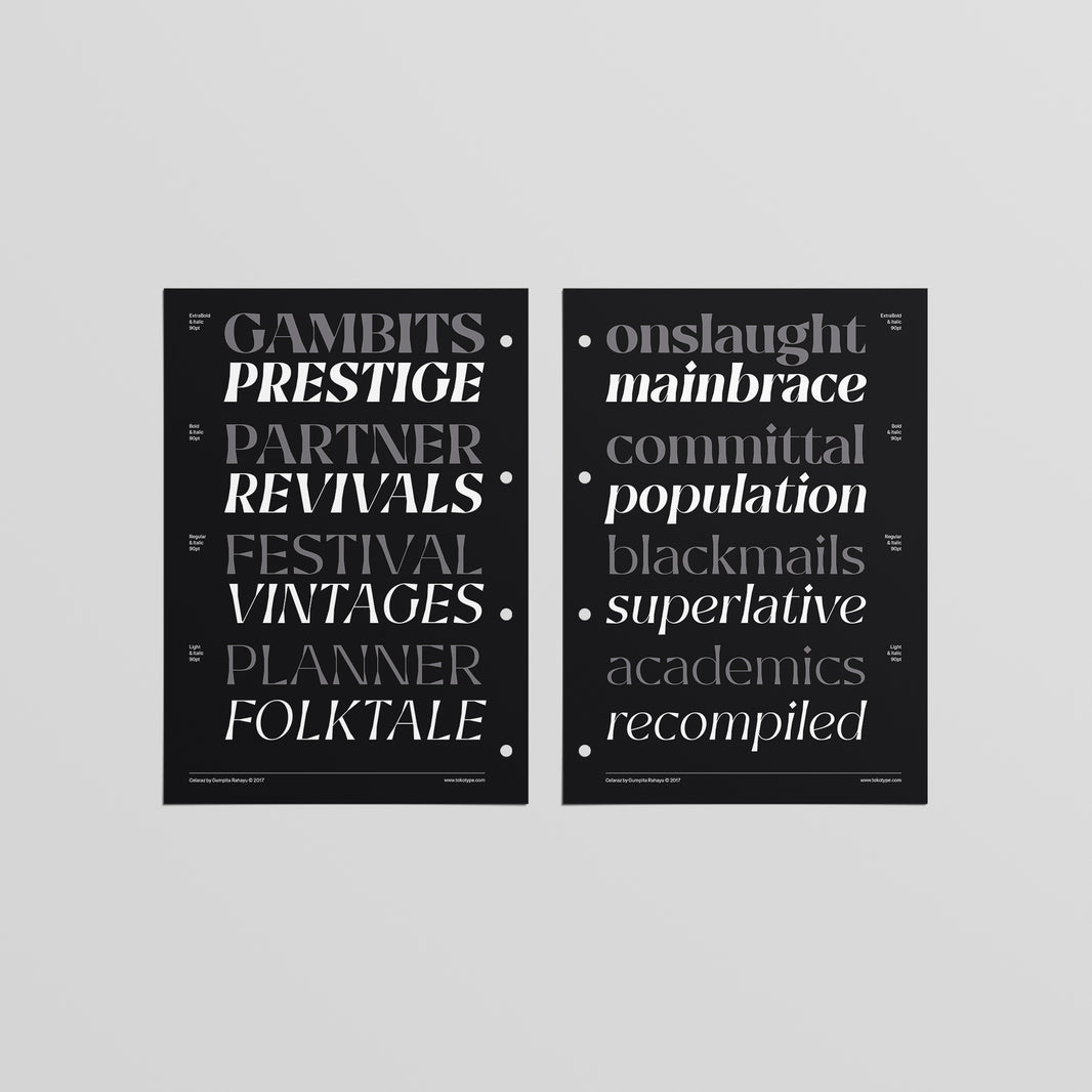 Celaraz Type Specimen Sheets