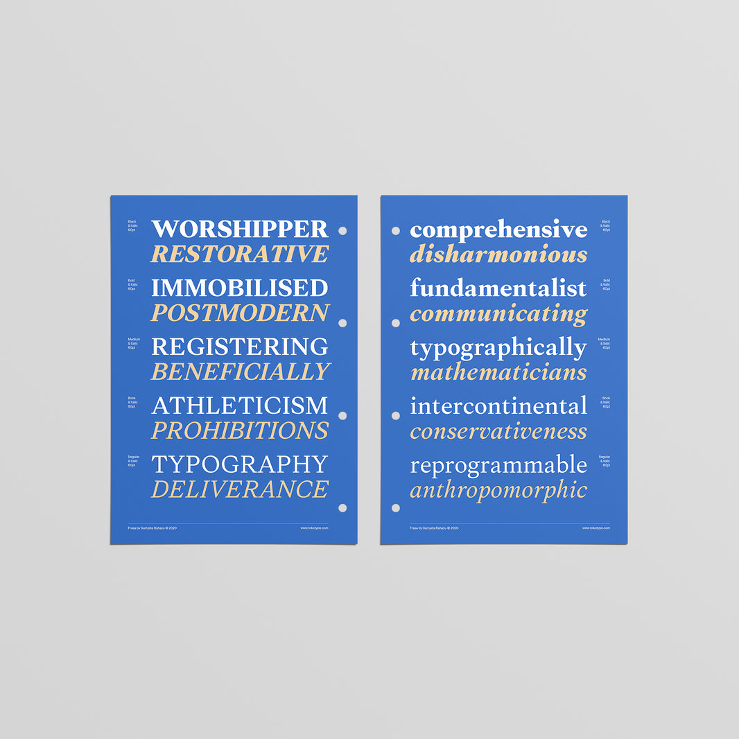 Frasa Type Specimen Sheets