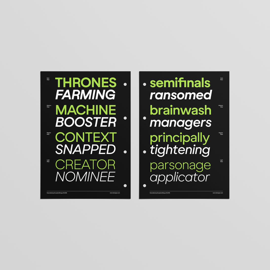 Gramatika Type Specimen Sheets